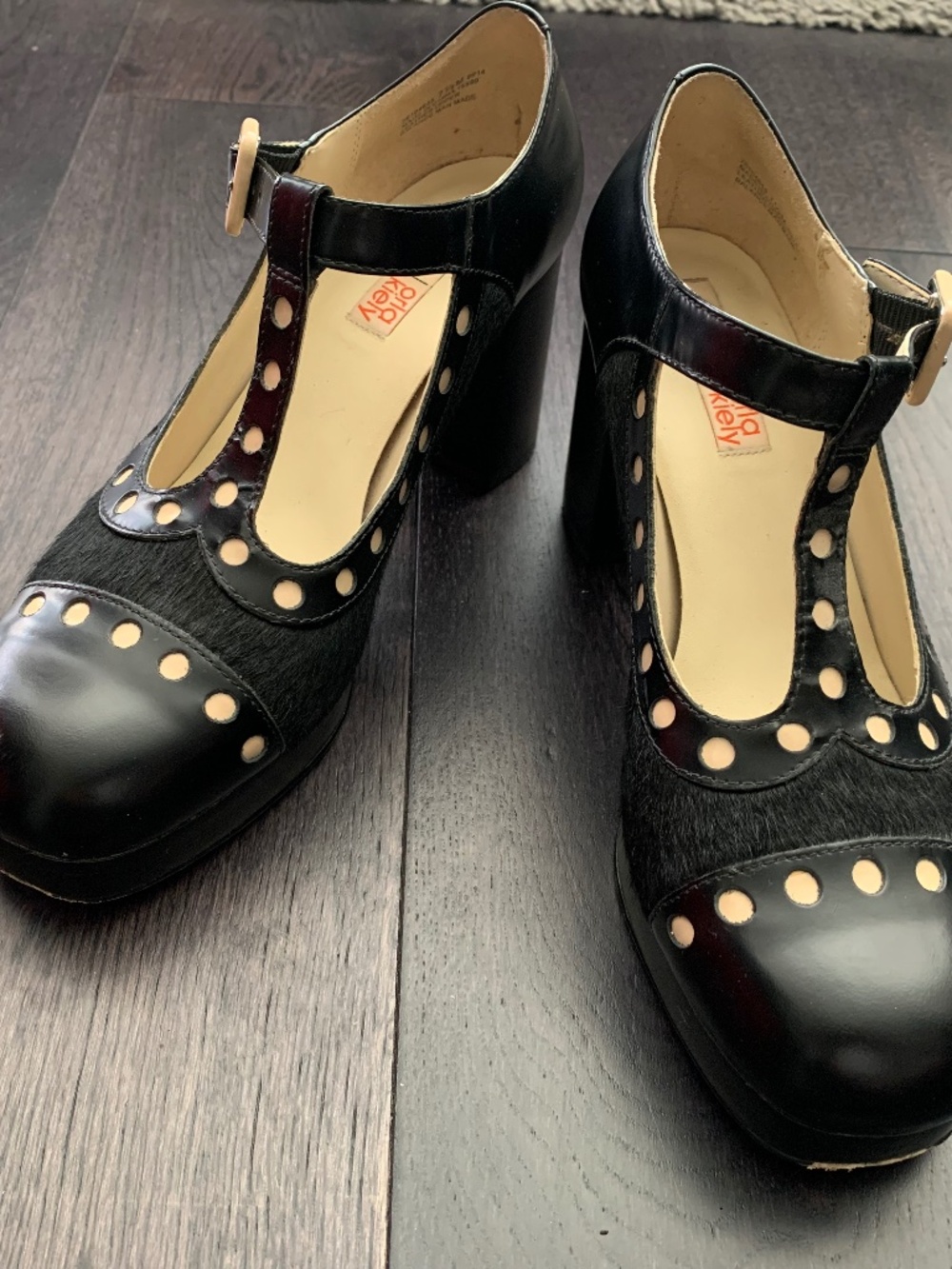 Rare Orla Kiely x Clarks chunky heel shoes